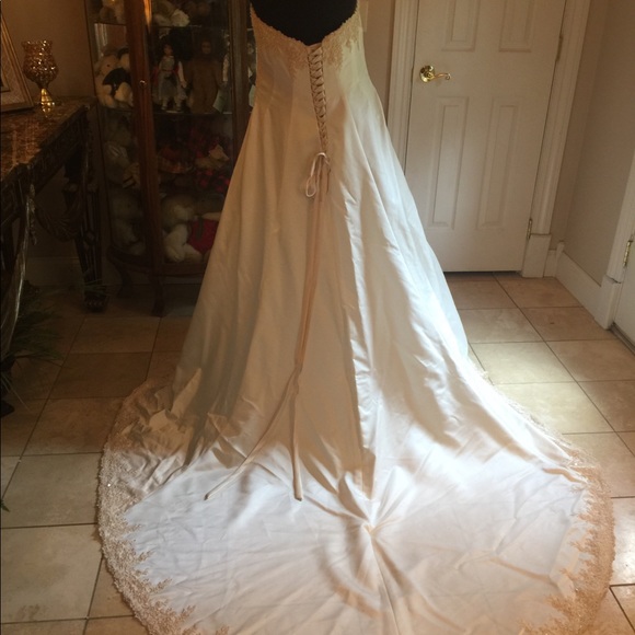 David’s Bridal Ivory & Champagne with lace and sequins 16w - Picture 6 of 13